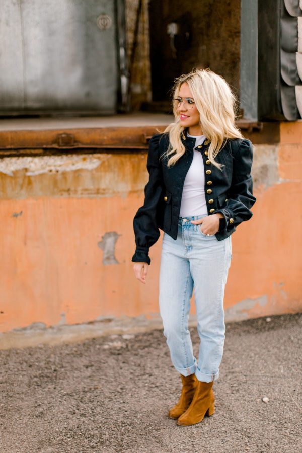 Military Jacket + My Favorite Transition Tops - Magen Reaves